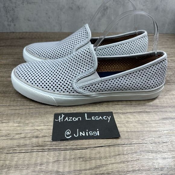 Sperry Shoes - Sperry~Women's~Top-Sider Sneaker Gray Seaside Perf Shoe Leather~Sz 9.5M